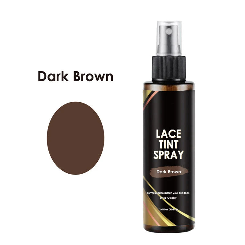 Lace Tint Spray For Lace Wigs Dark Brown Middle Brown Light Brown Lace Tint Spray For Closures, Wigs And Closure Front 100Ml