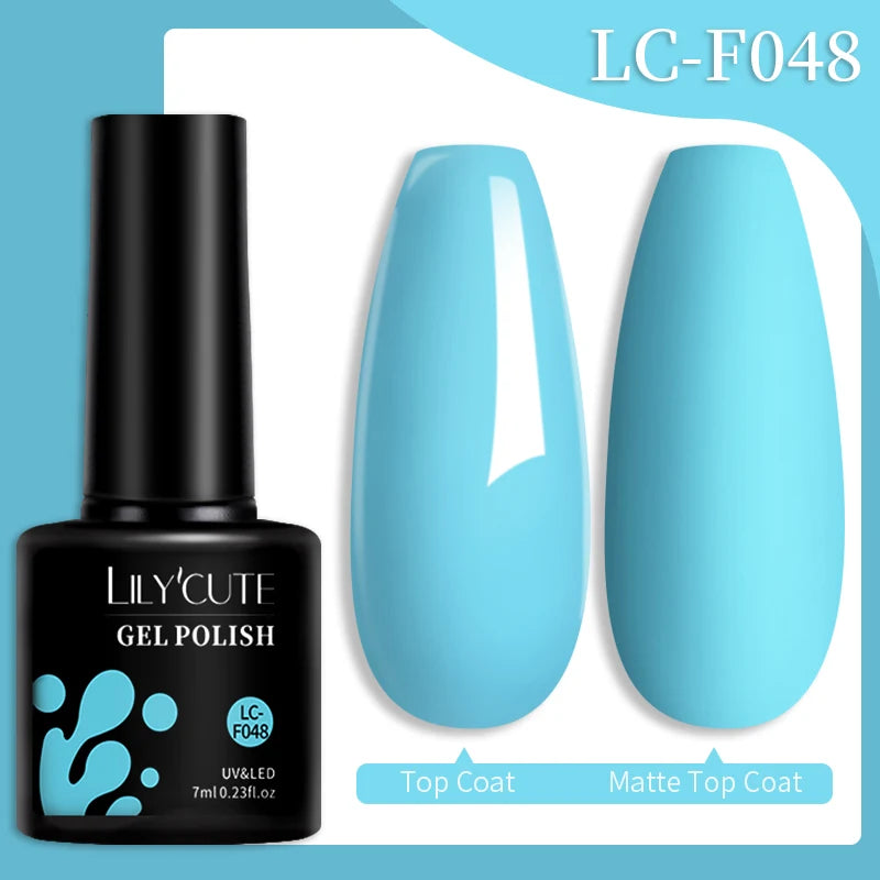 LILYCUTE 7ML 184 Colors Nail Gel Polish Shining Red Glitter Semi Permanent Nail Art Varnish Long Lasting UV LED Gel Manicure