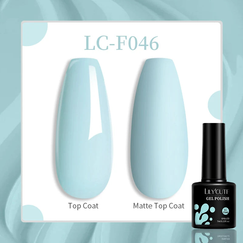 LILYCUTE 7ML Colorful Gel Nail Polish 129 Colors Long Lasting For Manicure Semi Permanent Base Top Coat Nail Art UV Gel Varnish