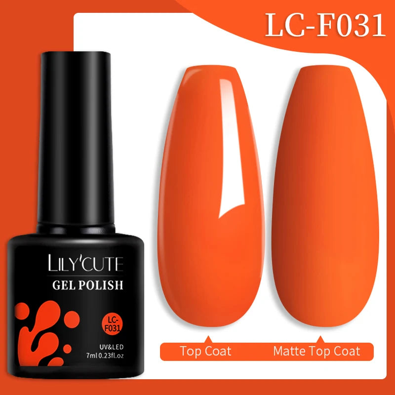 LILYCUTE 7ML 184 Colors Nail Gel Polish Shining Red Glitter Semi Permanent Nail Art Varnish Long Lasting UV LED Gel Manicure