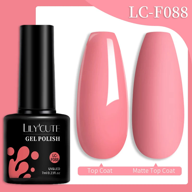 LILYCUTE 7ML 184 Colors Nail Gel Polish Shining Red Glitter Semi Permanent Nail Art Varnish Long Lasting UV LED Gel Manicure
