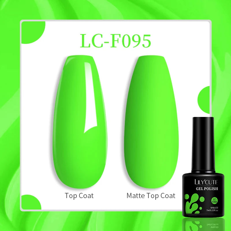 LILYCUTE 7ML Gel Nail Polish High Saturation Color For Manicure Vernis Semi Permanent Nail Art Base Top Coat UV Nail Polish