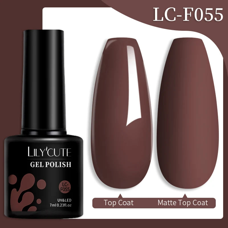 LILYCUTE 7ML 184 Colors Nail Gel Polish Shining Red Glitter Semi Permanent Nail Art Varnish Long Lasting UV LED Gel Manicure