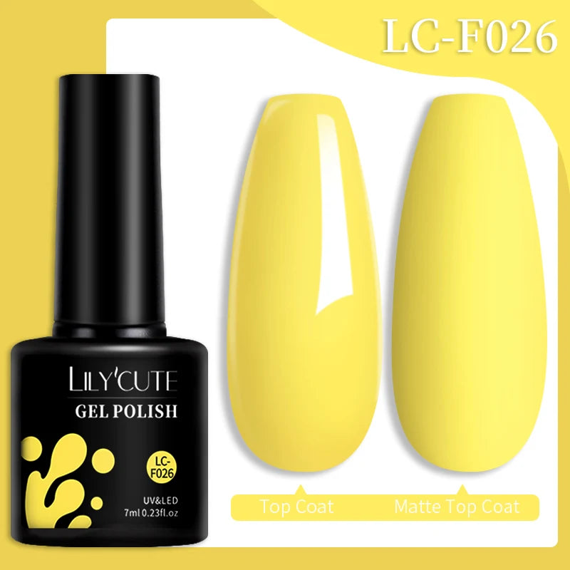 LILYCUTE 7ML 184 Colors Nail Gel Polish Shining Red Glitter Semi Permanent Nail Art Varnish Long Lasting UV LED Gel Manicure