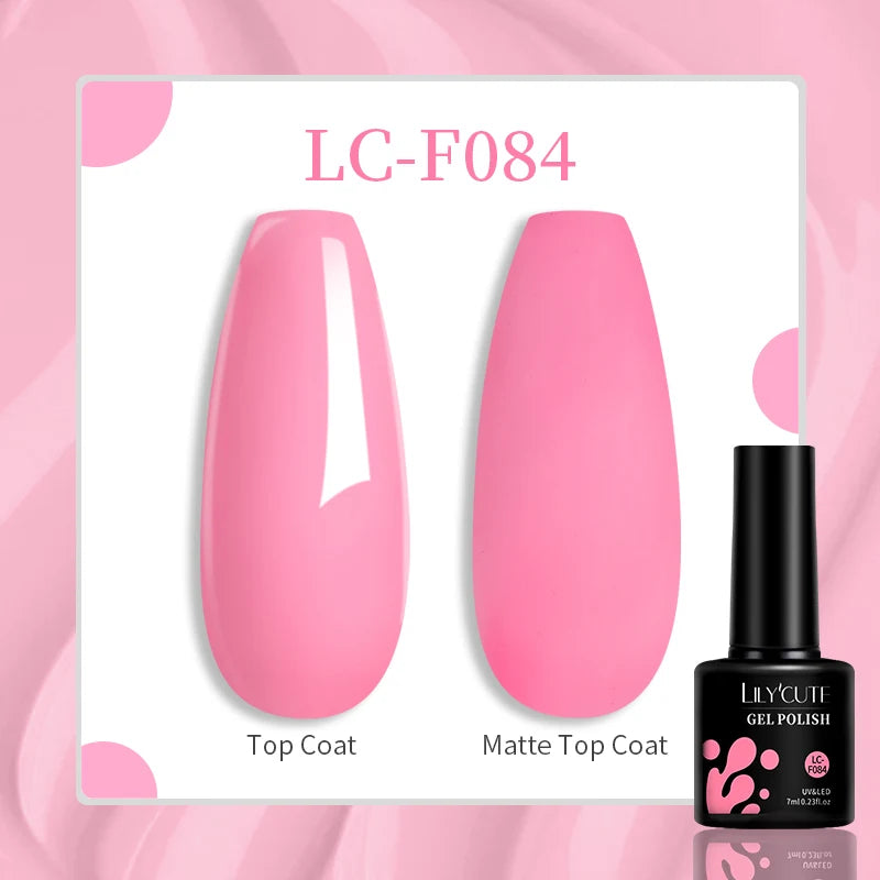LILYCUTE 7ML Colorful Gel Nail Polish 129 Colors Long Lasting For Manicure Semi Permanent Base Top Coat Nail Art UV Gel Varnish