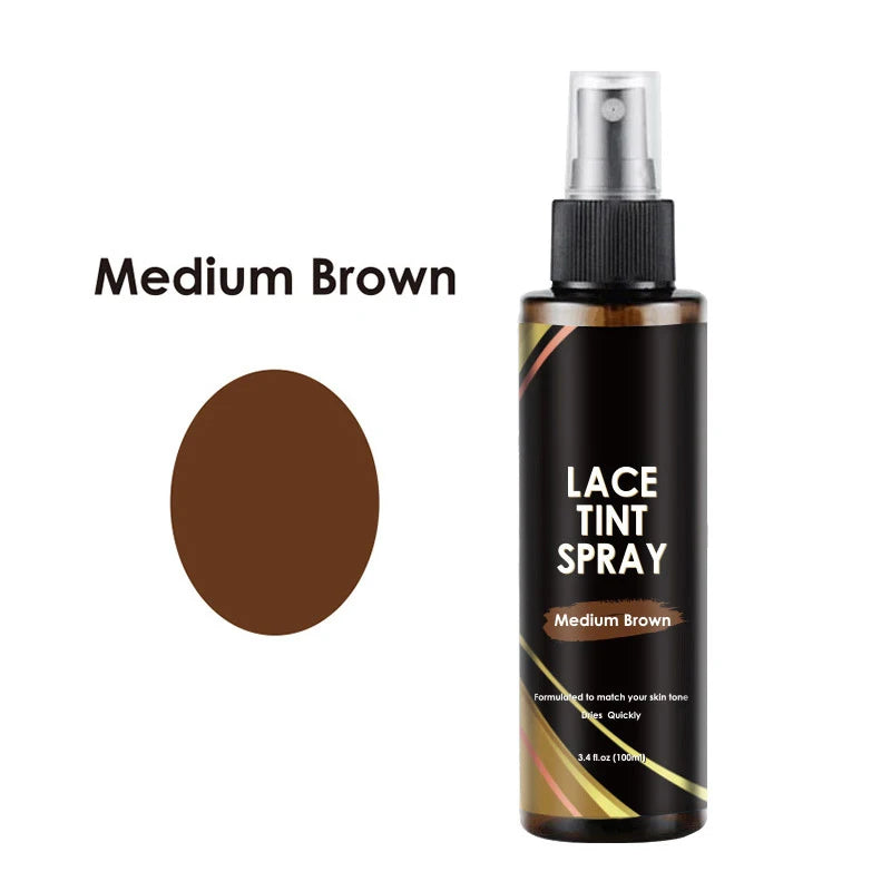 Lace Tint Spray For Lace Wigs Dark Brown Middle Brown Light Brown Lace Tint Spray For Closures, Wigs And Closure Front 100Ml