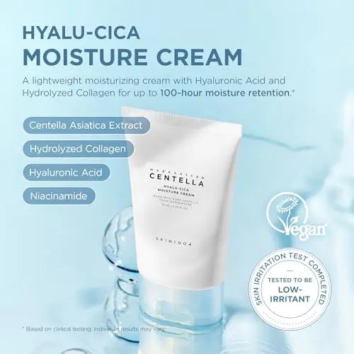 SKIN1004 Centella Hyalu-Cica Skincare Set – Face Moisture Cream 75ml + Sunscreen SPF50+ PA++++ 50ml, Deep Hydration & Sun Care