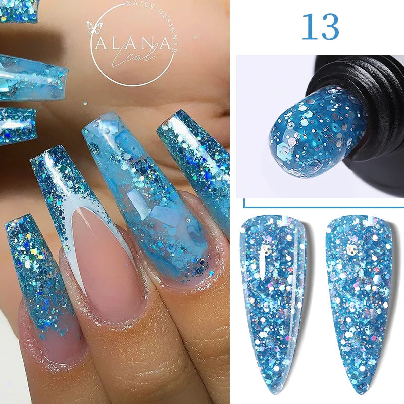 LILYCUTE Extension Nail Gel Polish Glitter Vernis Semis Permanent UV Gel For Manicure Nail Art Prolong Construction Gel