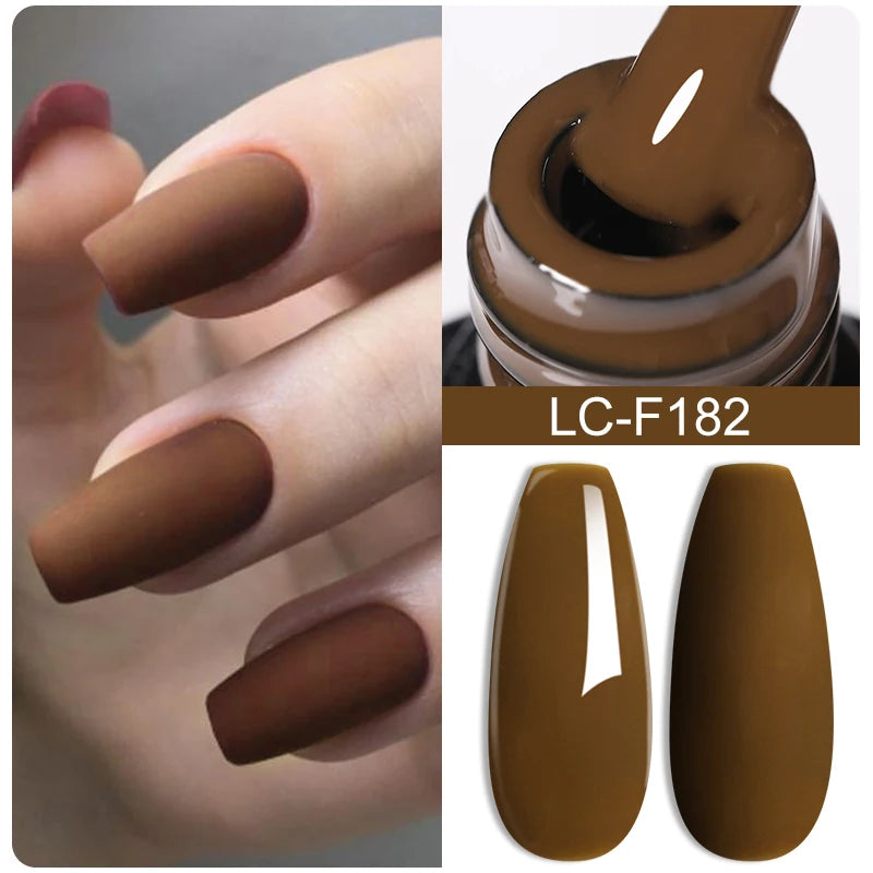 LILYCUTE 7ml Coffee Brown Dark Red Winter Nail Gel Polish Autumn Winter Color Semi Permanent Soak Off UV LED Varnish