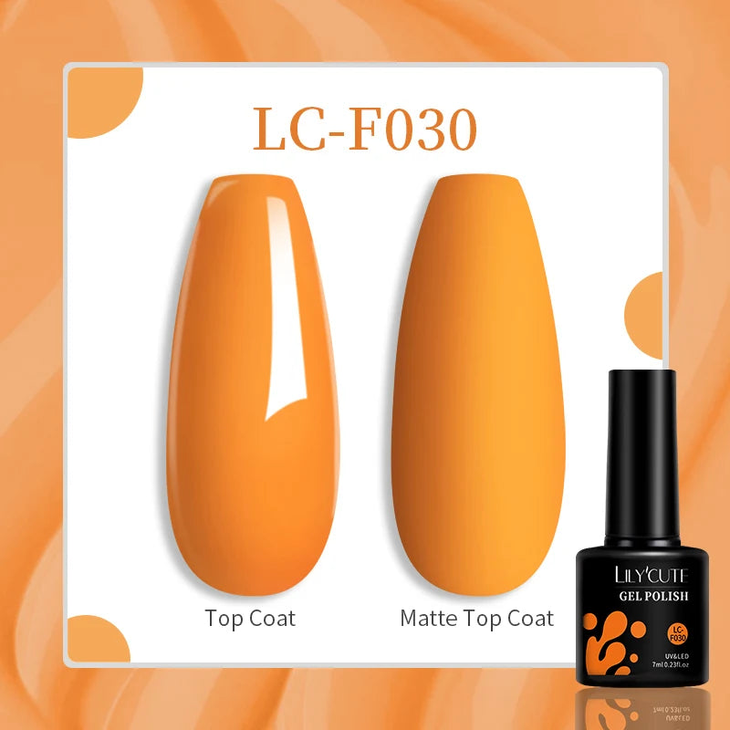 LILYCUTE 7ML Gel Nail Polish High Saturation Color For Manicure Vernis Semi Permanent Nail Art Base Top Coat UV Nail Polish