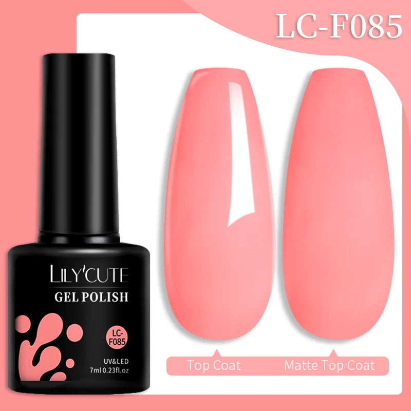 LILYCUTE 7ML 184 Colors Nail Gel Polish Shining Red Glitter Semi Permanent Nail Art Varnish Long Lasting UV LED Gel Manicure