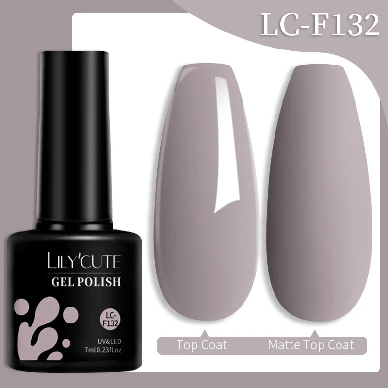 LILYCUTE 7ML 184 Colors Nail Gel Polish Shining Red Glitter Semi Permanent Nail Art Varnish Long Lasting UV LED Gel Manicure