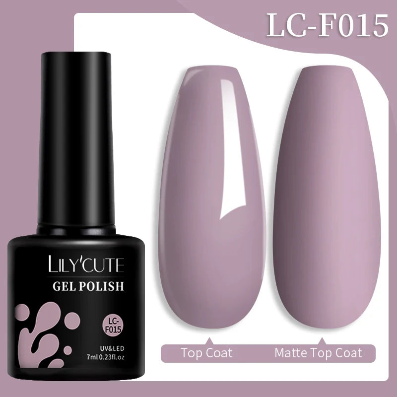 LILYCUTE 7ML 184 Colors Nail Gel Polish Shining Red Glitter Semi Permanent Nail Art Varnish Long Lasting UV LED Gel Manicure