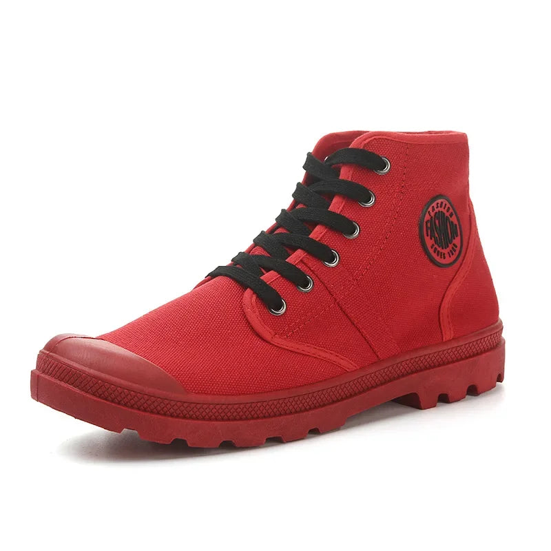 Spring Autumn Shoes Men Casual Sneakers Men Canvas Shoes Fashion Brand Mens Sneakers Hard Thick Sole Black KA1009
