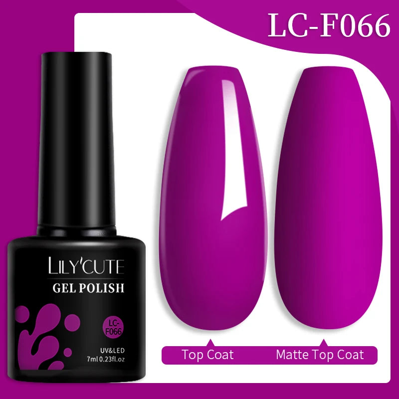 LILYCUTE 7ML 184 Colors Nail Gel Polish Shining Red Glitter Semi Permanent Nail Art Varnish Long Lasting UV LED Gel Manicure