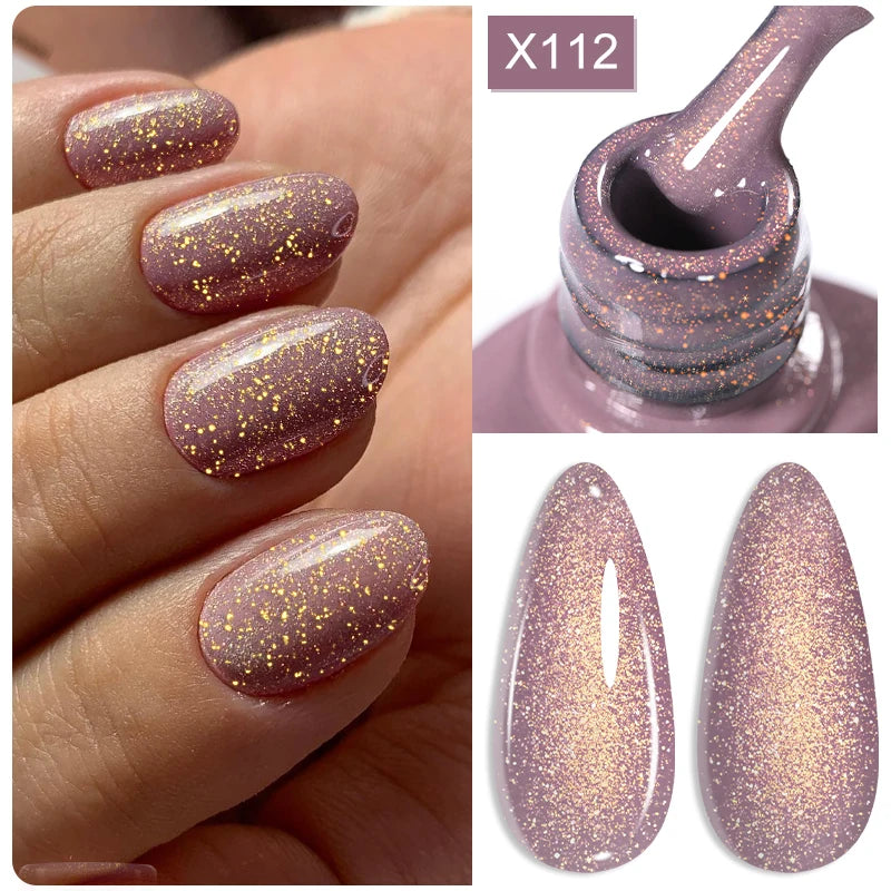 LILYCUTE Glitter Gel Nail Polish Sequins Semi Permanent UV Gel Colorful Gel Polish Soak Off UV LED Nail Gel Varnish For Manicure
