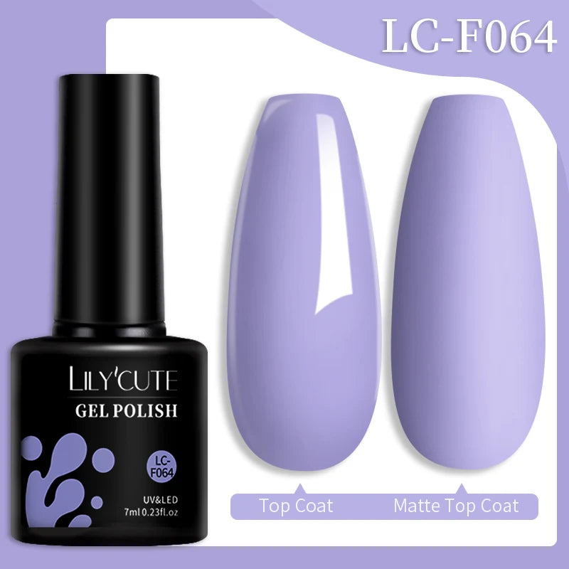 LILYCUTE 7ML 184 Colors Nail Gel Polish Shining Red Glitter Semi Permanent Nail Art Varnish Long Lasting UV LED Gel Manicure