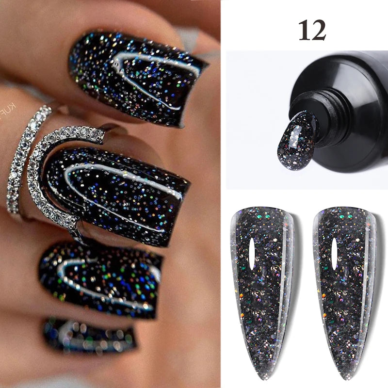 LILYCUTE Extension Nail Gel Polish Glitter Vernis Semis Permanent UV Gel For Manicure Nail Art Prolong Construction Gel