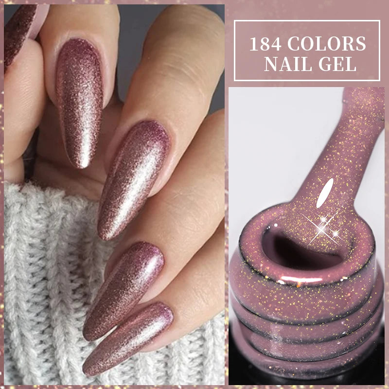 LILYCUTE Glitter Gel Nail Polish Sequins Semi Permanent UV Gel Colorful Gel Polish Soak Off UV LED Nail Gel Varnish For Manicure