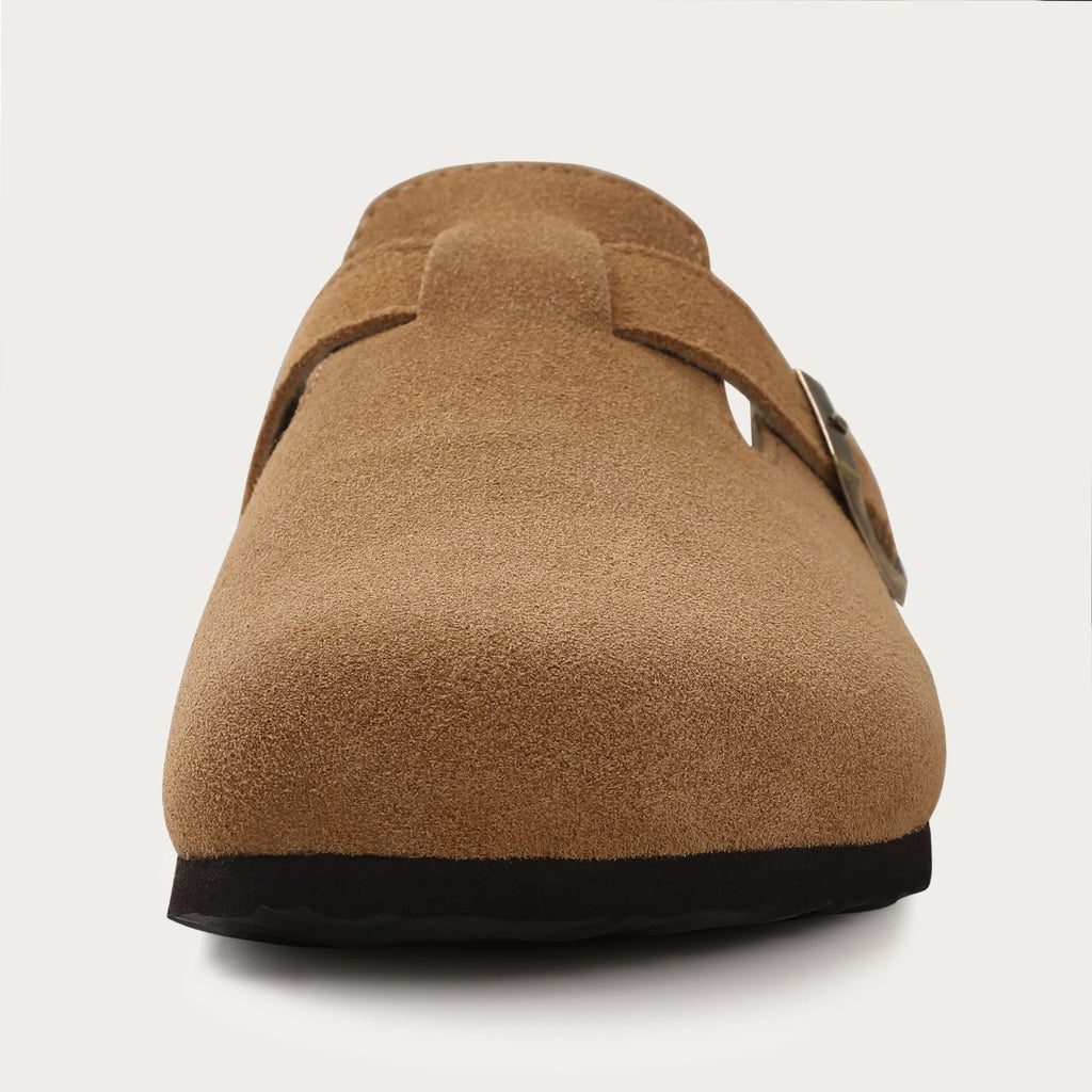 Fashion Women's Suede Mules Slippers 2025 Men Clogs Cork Insole Sandals Arch Support Outdoor Beach Slides Home Shoes Woman