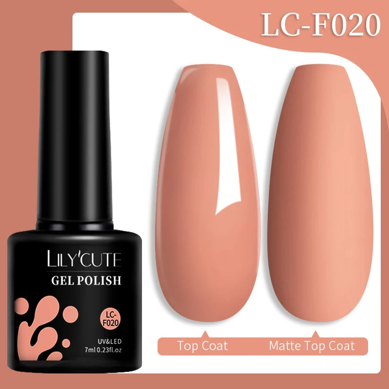 LILYCUTE 7ML 184 Colors Nail Gel Polish Shining Red Glitter Semi Permanent Nail Art Varnish Long Lasting UV LED Gel Manicure