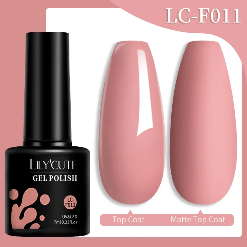 LILYCUTE 7ML 184 Colors Nail Gel Polish Shining Red Glitter Semi Permanent Nail Art Varnish Long Lasting UV LED Gel Manicure