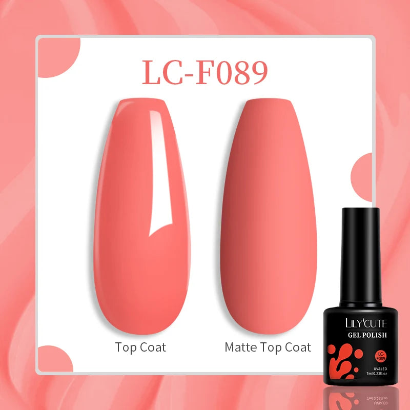 LILYCUTE 7ML Gel Nail Polish High Saturation Color For Manicure Vernis Semi Permanent Nail Art Base Top Coat UV Nail Polish