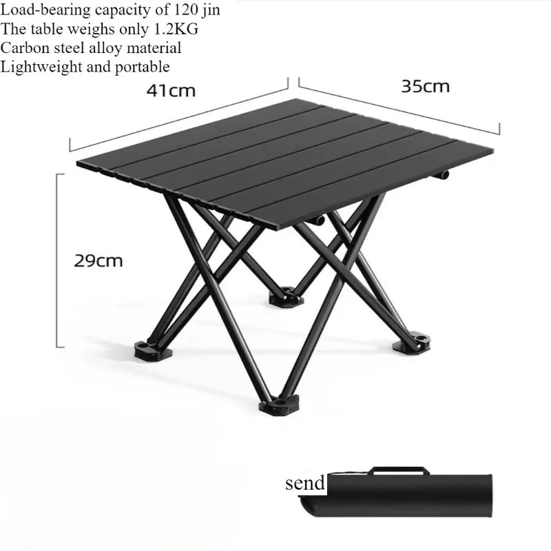 Heavy Duty Ultra-Light Aluminum Folding Camping Table | Compact Portable Outdoor Table for Picnic BBQ Travel