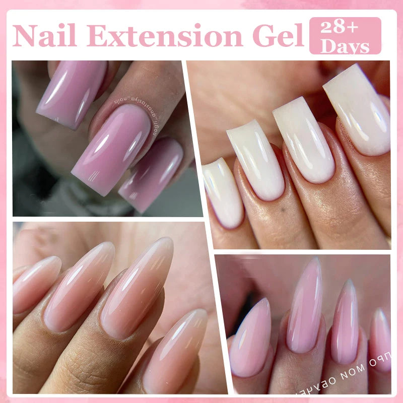 LILYCUTE Extension Nail Gel Polish Glitter Vernis Semis Permanent UV Gel For Manicure Nail Art Prolong Construction Gel