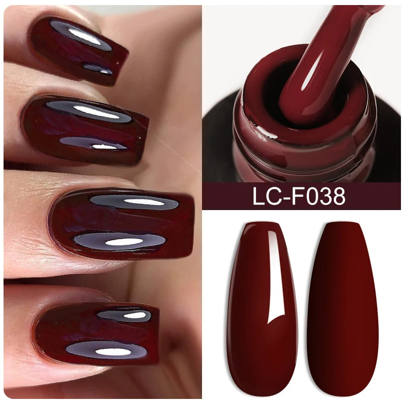 LILYCUTE 7ml Coffee Brown Dark Red Winter Nail Gel Polish Autumn Winter Color Semi Permanent Soak Off UV LED Varnish