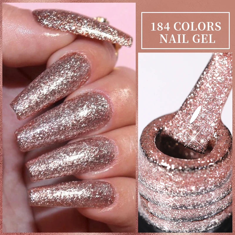 LILYCUTE Glitter Gel Nail Polish Sequins Semi Permanent UV Gel Colorful Gel Polish Soak Off UV LED Nail Gel Varnish For Manicure