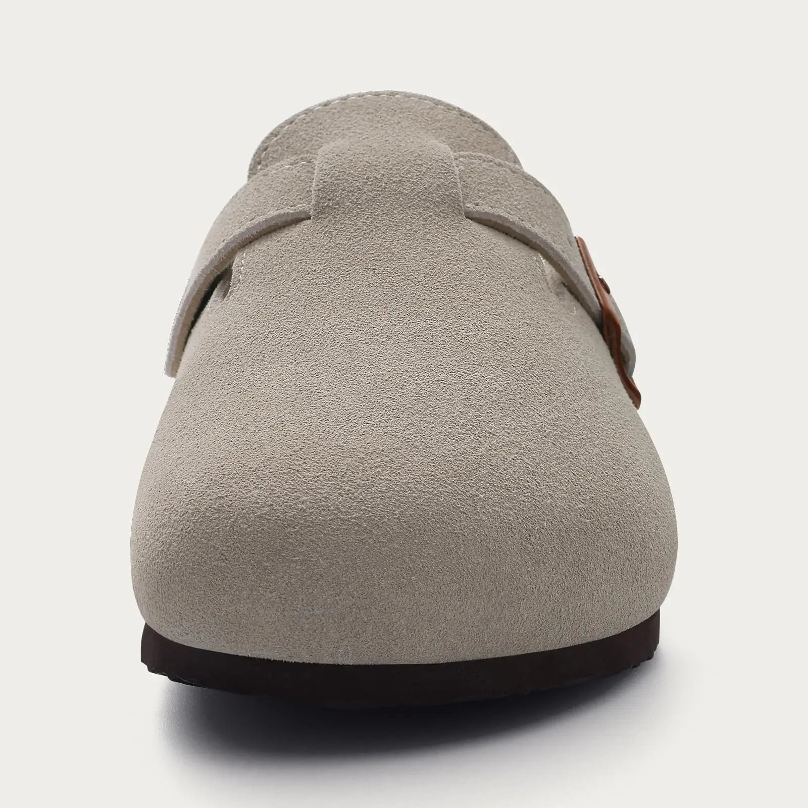 Crestar Women's Fur Lined Suede Clogs Lady Girls Fuzzy Cork Footbed Mules Genuine Leather Cow Suede Slip On Winter Potato Shoes