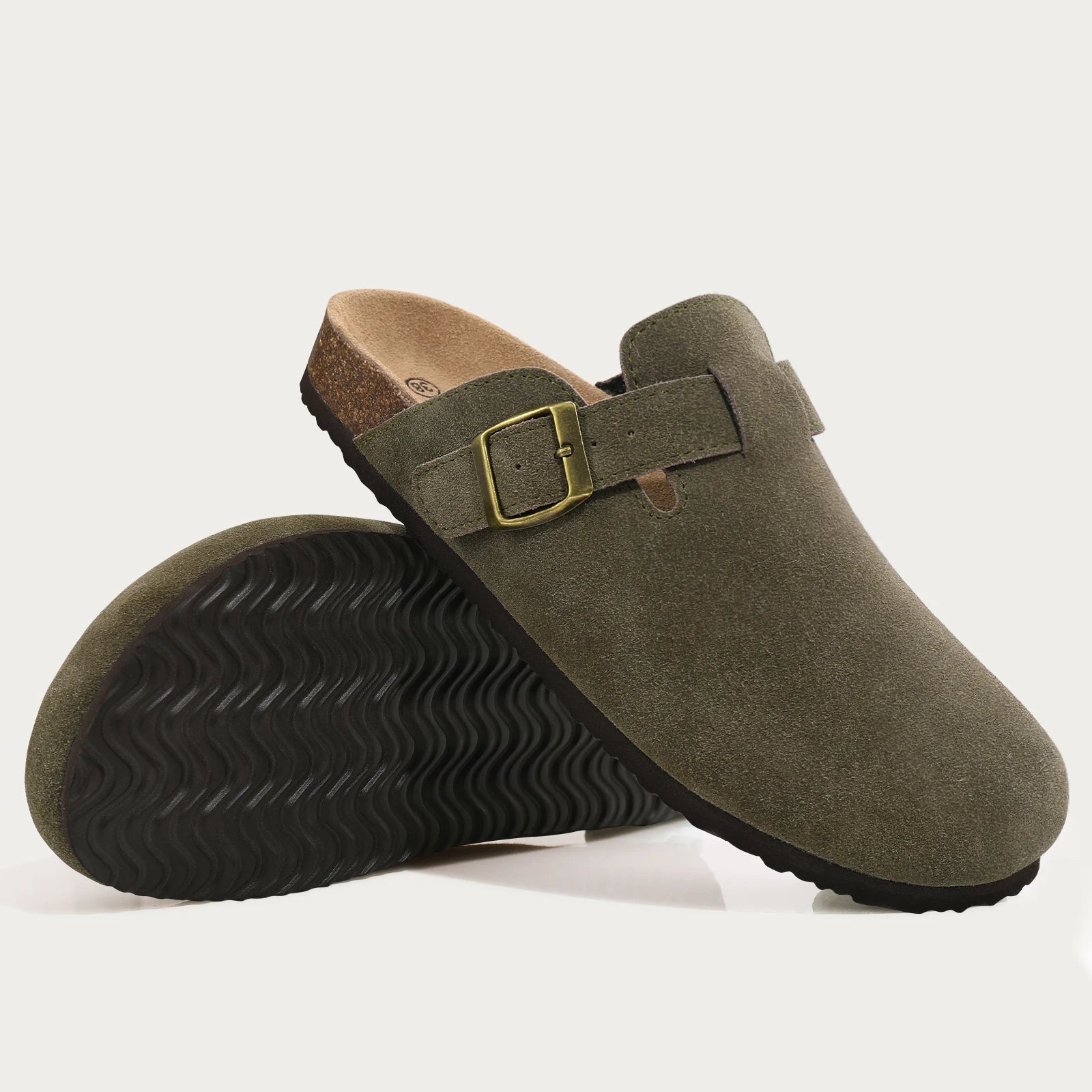 Fashion Women's Suede Mules Slippers 2025 Men Clogs Cork Insole Sandals Arch Support Outdoor Beach Slides Home Shoes Woman