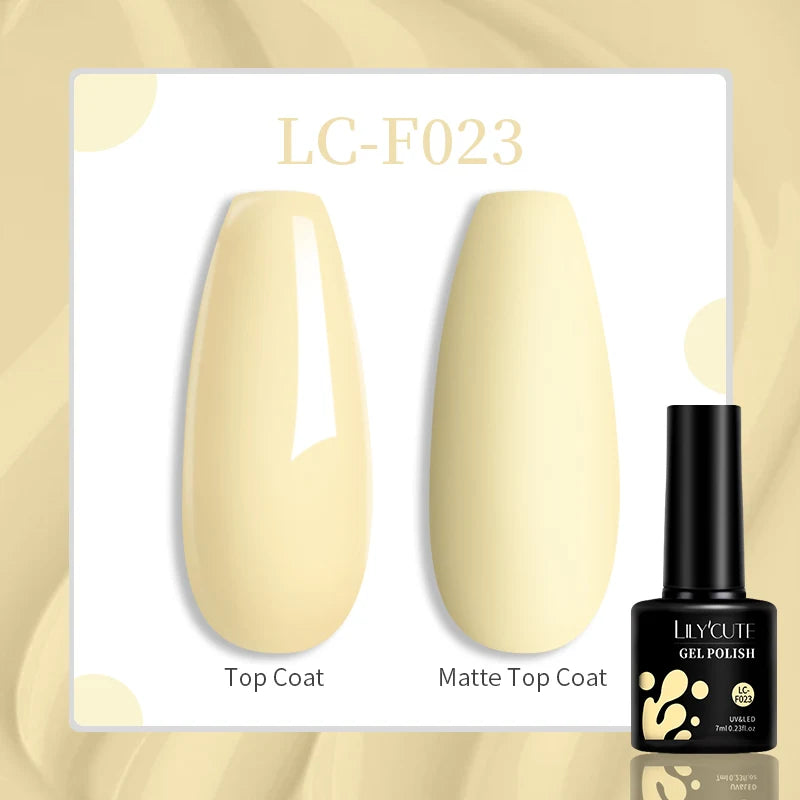 LILYCUTE 7ML Colorful Gel Nail Polish 129 Colors Long Lasting For Manicure Semi Permanent Base Top Coat Nail Art UV Gel Varnish