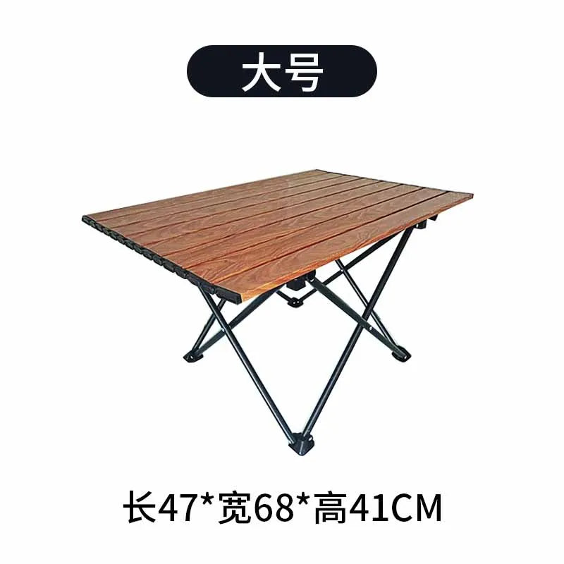 Simple Roll-Up Folding Camping Table | Portable Small Outdoor Table for Fishing Picnic BBQ Street Stall