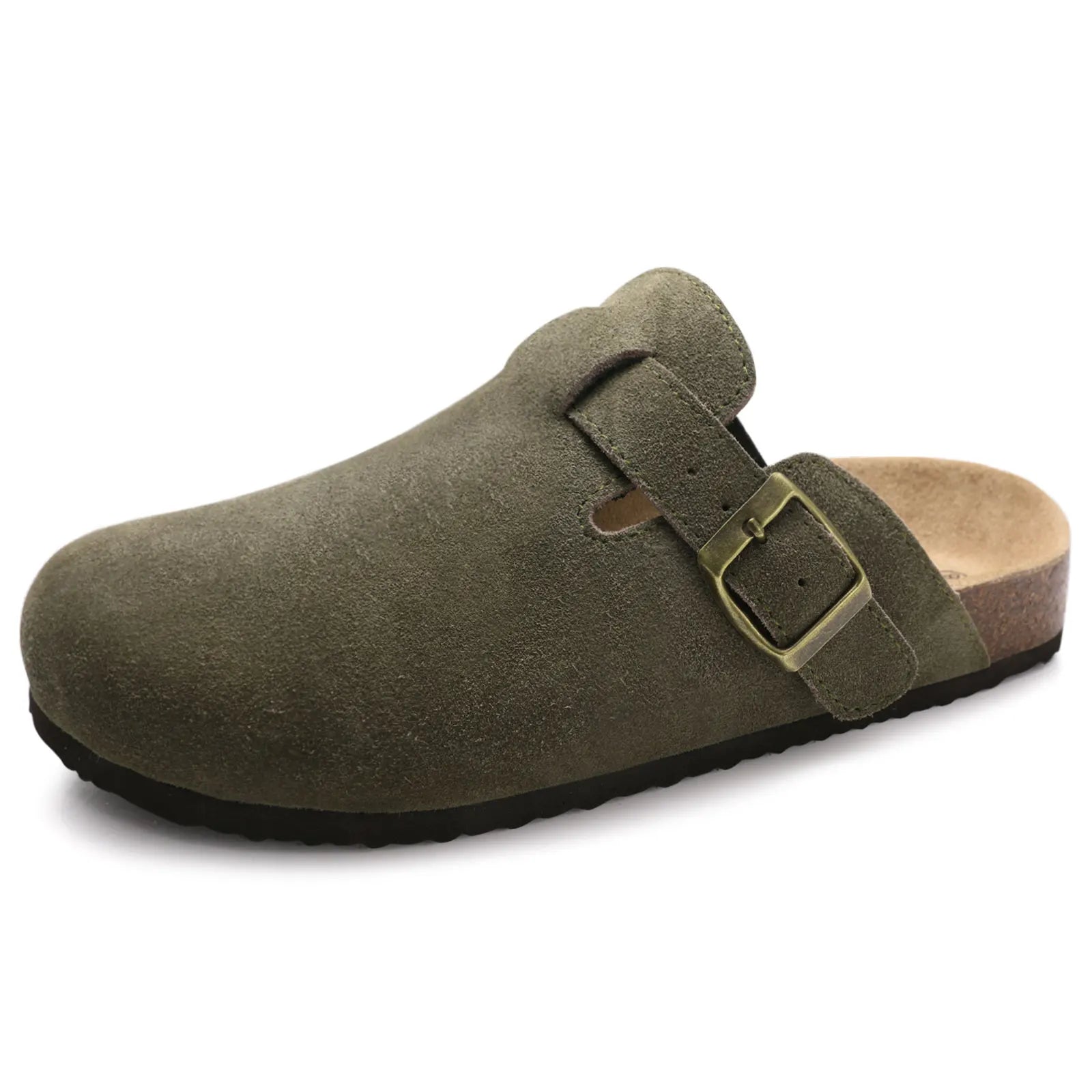 Fashion Women's Suede Mules Slippers 2025 Men Clogs Cork Insole Sandals Arch Support Outdoor Beach Slides Home Shoes Woman