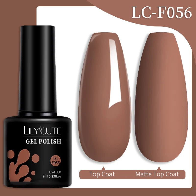 LILYCUTE 7ML 184 Colors Nail Gel Polish Shining Red Glitter Semi Permanent Nail Art Varnish Long Lasting UV LED Gel Manicure