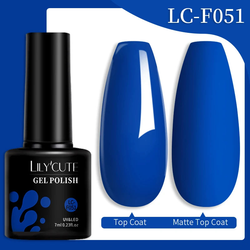 LILYCUTE 7ML 184 Colors Nail Gel Polish Shining Red Glitter Semi Permanent Nail Art Varnish Long Lasting UV LED Gel Manicure