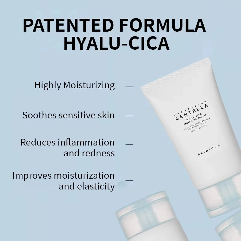 SKIN1004 Centella Hyalu-Cica Skincare Set – Face Moisture Cream 75ml + Sunscreen SPF50+ PA++++ 50ml, Deep Hydration & Sun Care
