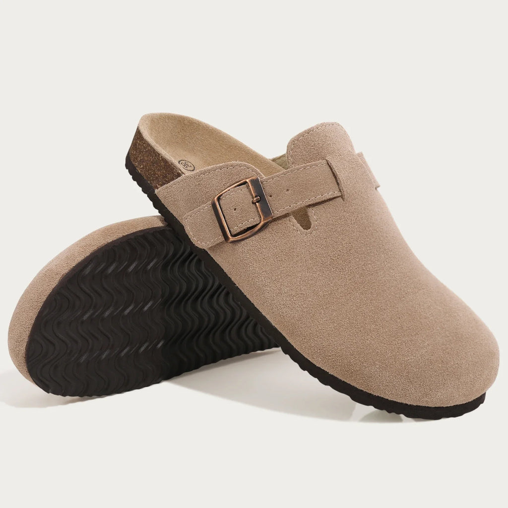 Fashion Women's Suede Mules Slippers 2025 Men Clogs Cork Insole Sandals Arch Support Outdoor Beach Slides Home Shoes Woman