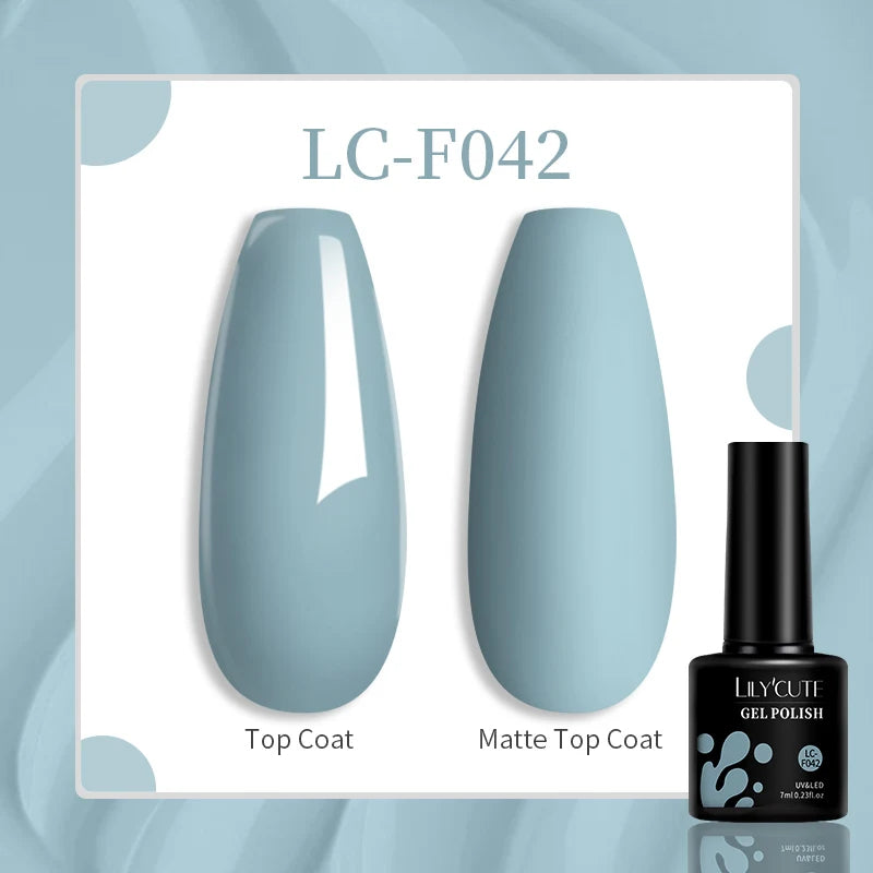 LILYCUTE 7ML Gel Nail Polish High Saturation Color For Manicure Vernis Semi Permanent Nail Art Base Top Coat UV Nail Polish