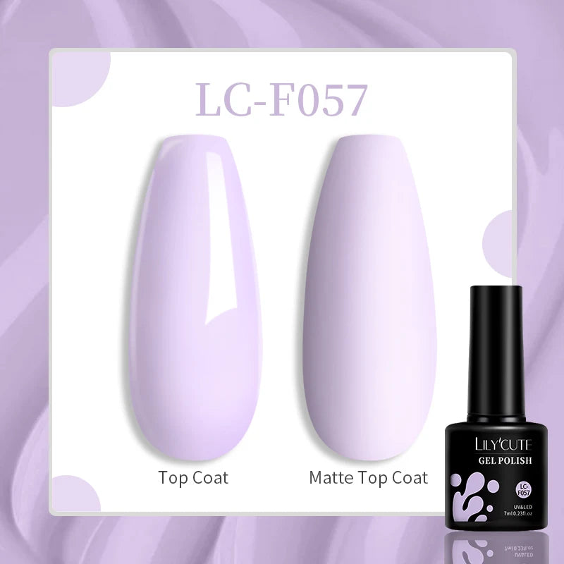 LILYCUTE 7ML Colorful Gel Nail Polish 129 Colors Long Lasting For Manicure Semi Permanent Base Top Coat Nail Art UV Gel Varnish