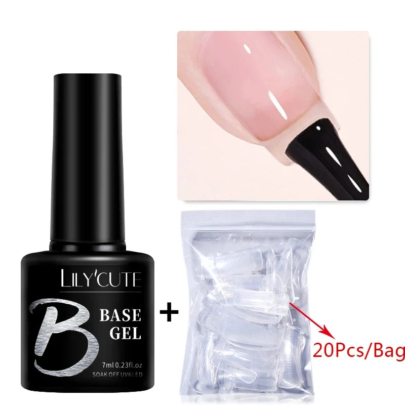 LILYCUTE Extension Nail Gel Polish Glitter Vernis Semis Permanent UV Gel For Manicure Nail Art Prolong Construction Gel