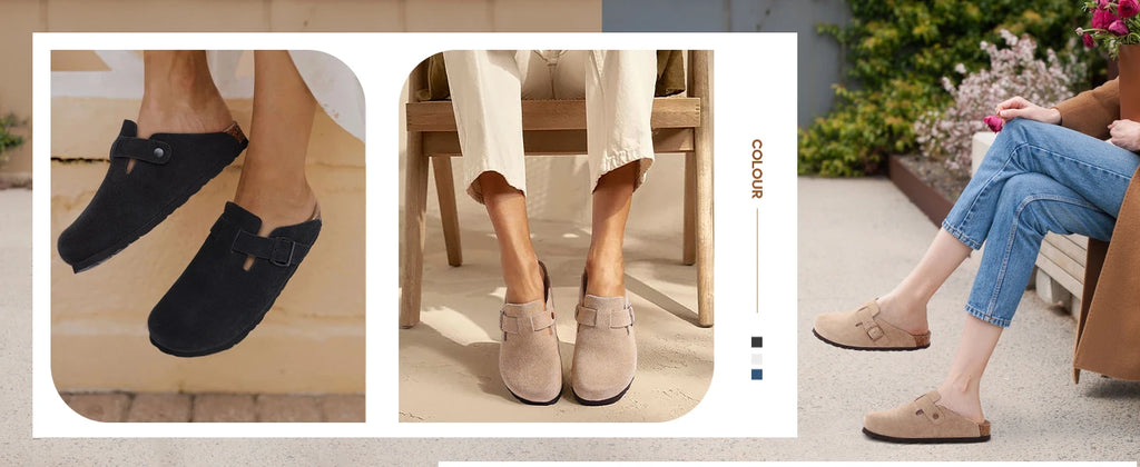 Asgard Women Cork Sole Clogs Slippers Fashion Cow Suede Flat Mules With Adjustable Buckle Men Leather Potato Shoes Beach Sandals