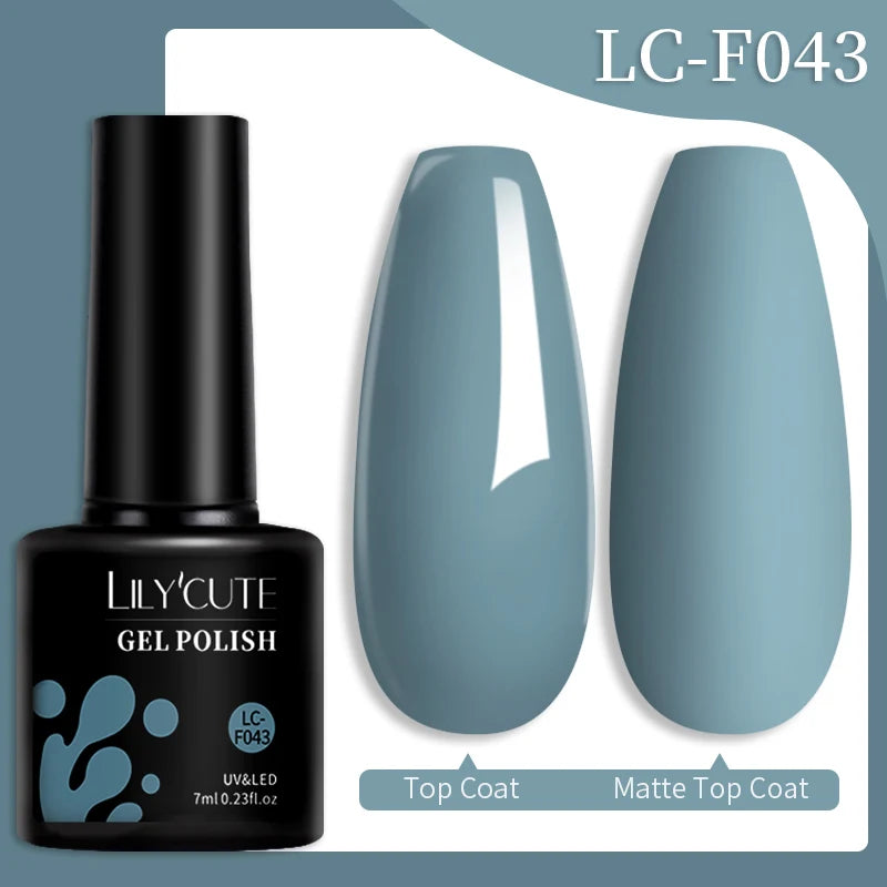 LILYCUTE 7ML 184 Colors Nail Gel Polish Shining Red Glitter Semi Permanent Nail Art Varnish Long Lasting UV LED Gel Manicure