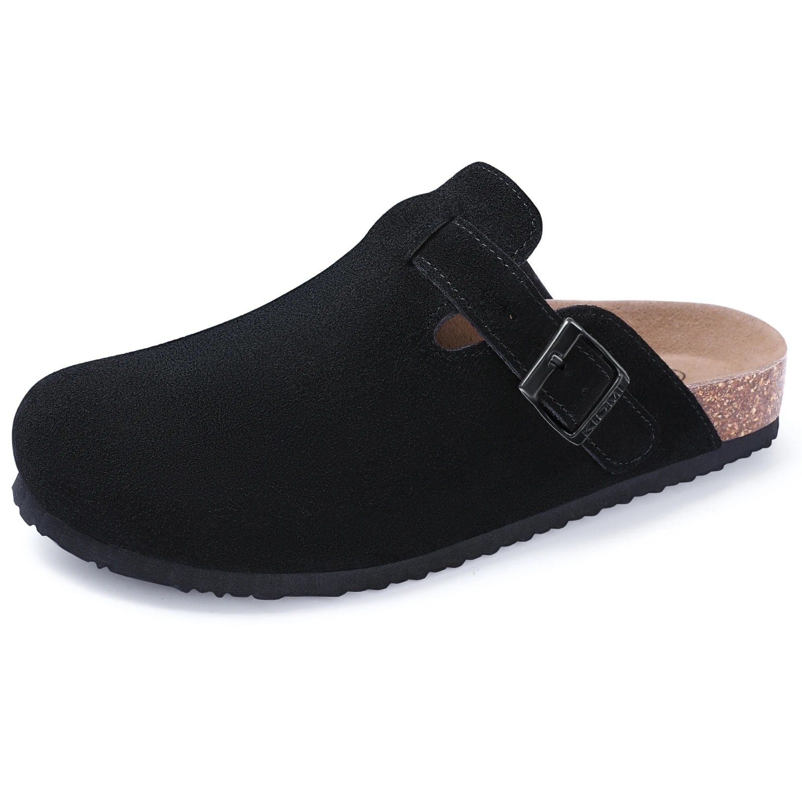 Crestar Women's Cow Suede Clogs Cork Footbed Leather Mules Slippers Unisex Comfortable Fashion Potato Shoes with Arch Support