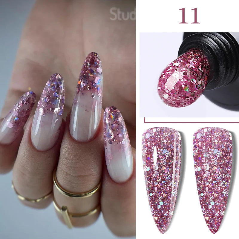 LILYCUTE Extension Nail Gel Polish Glitter Vernis Semis Permanent UV Gel For Manicure Nail Art Prolong Construction Gel