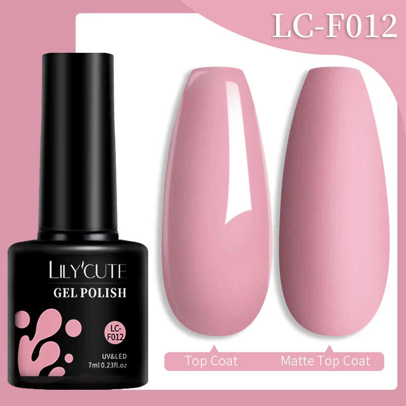 LILYCUTE 7ml Colorful Gel Nail Polish Long Lasting For Manicure Semi Permanent Base Top Coat Nail Art UV Gel Varnish
