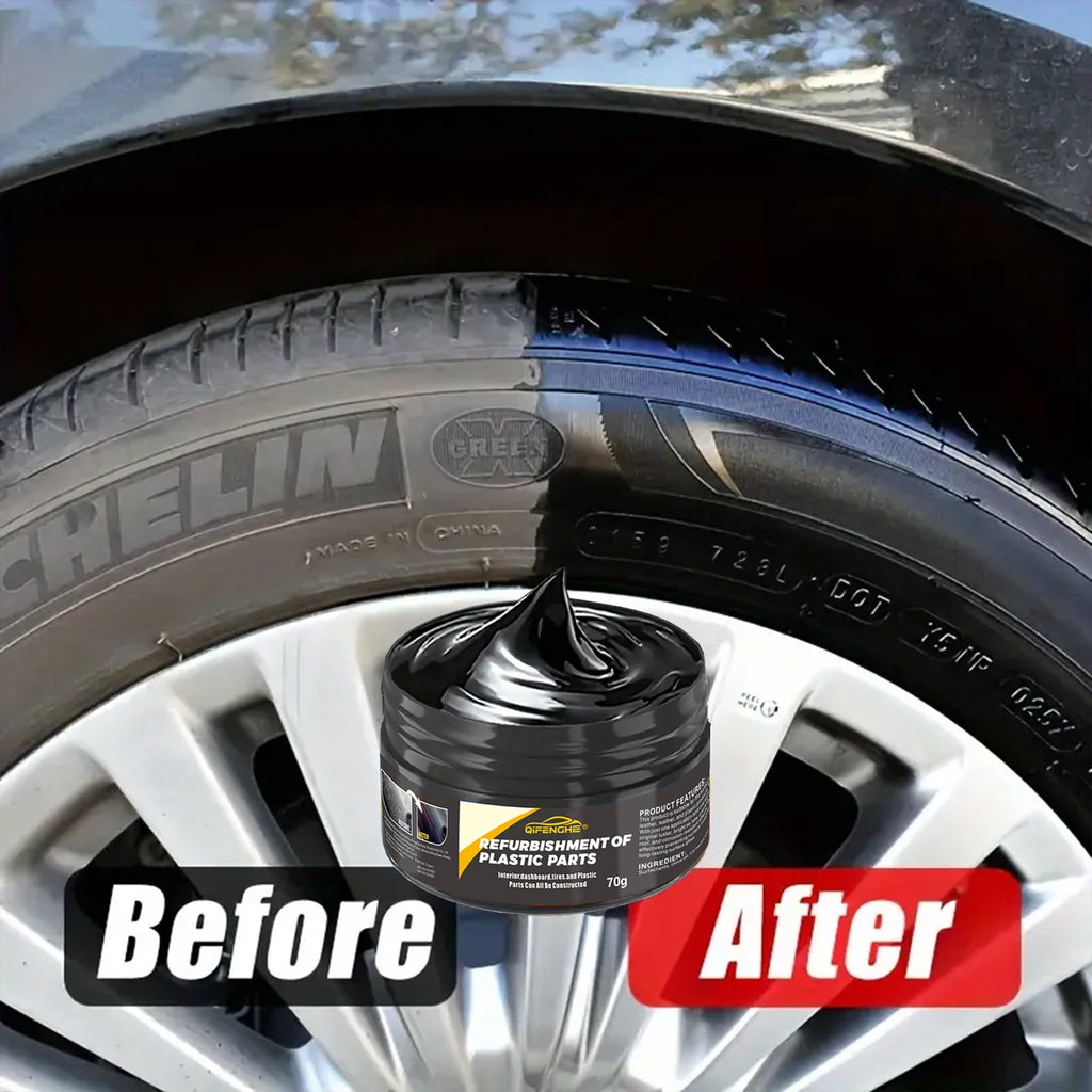 Automotive Plastic Repair Agent-Interior and Exterior Plastic Polishing Wax, Scratch Repair Anti-Aging Cream, Suitable for Tires