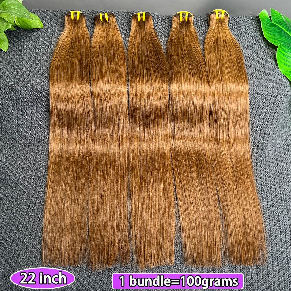 #4 Dark Brown Color Straight Human Hair Bundles Double Weft 100% Vietnamese Hair Weaving Extensions 100grams Bundle Deal On Sale